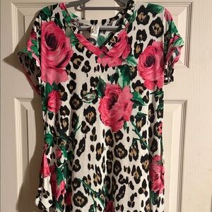 Floral Leopard Print Women's dress
